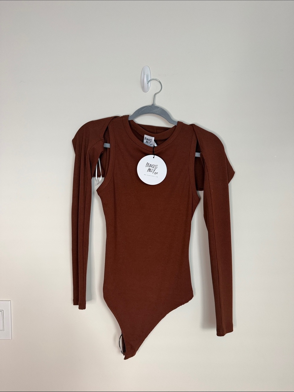 Princess Polly Long Sleeve One-Piece Bodysuit - Brown